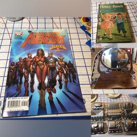 MaxSold Auction: This online auction features comics, NIP Hotwheels, vintage books, vinyl records, antique wooden dresser, NIP Funko Pops, Nordic Ware cake pan, Glass Christmas ornaments,  Corgi Cars, puzzles, sports trading cards, jewelry and much more!